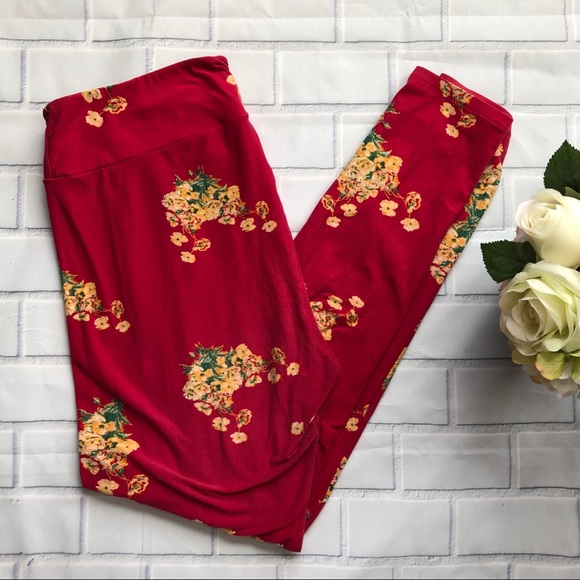 LuLaRoe Pants - LuLaRoe TC Magenta Floral Print Leggings